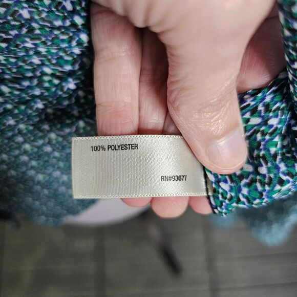 I Heart Ronson Teal Button Front Blouse Size Medium - Picture 6 of 10